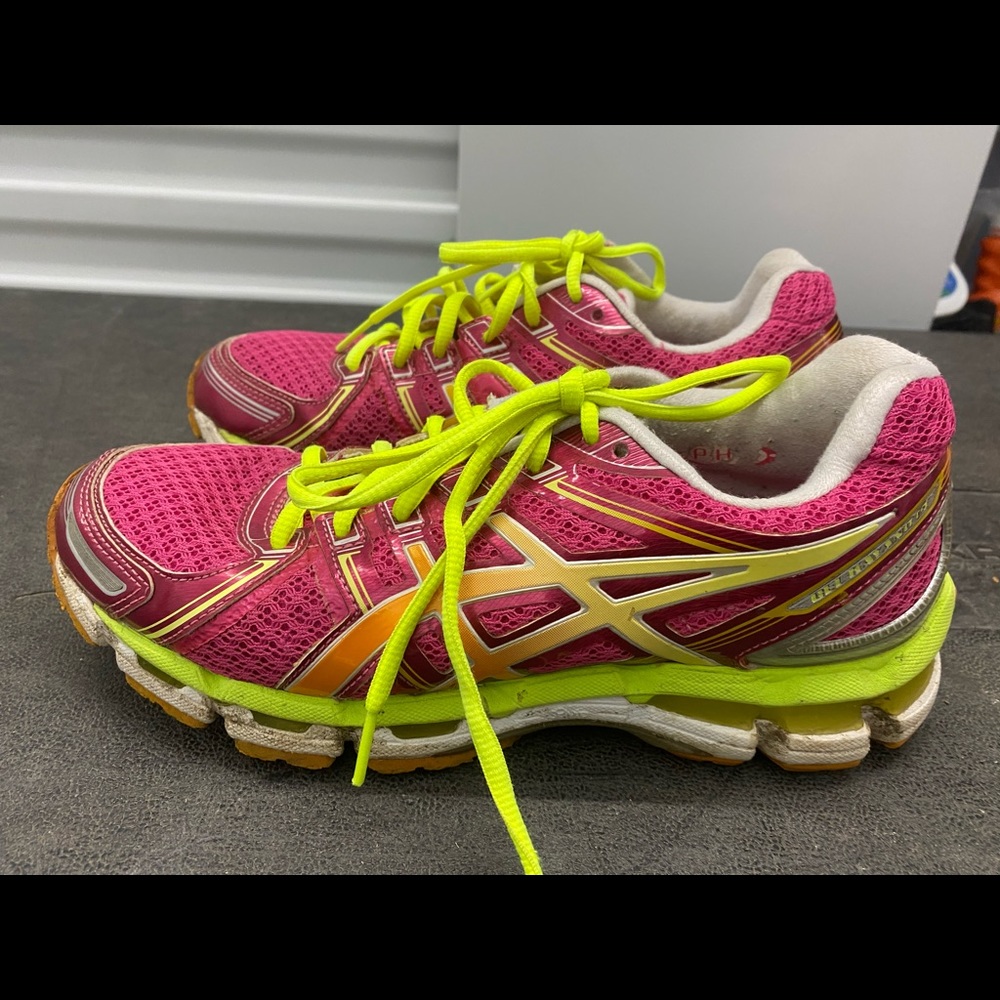 ASICS GEL-KAYANO 19 Womens Black Pink Sneakers